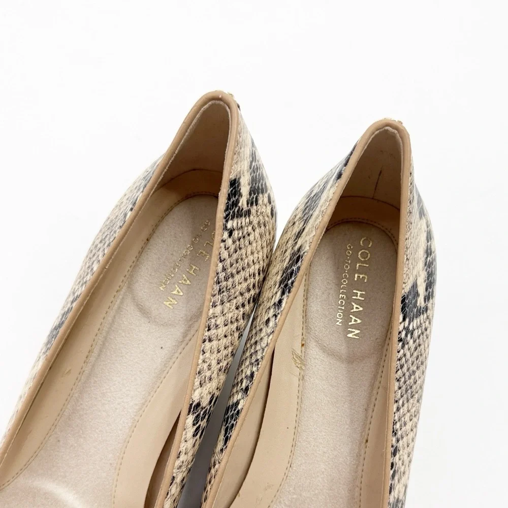 Cole Haan Womens The GoTo 60Mm Snake Round Toe Wedge Pumps Dress Casual size 9